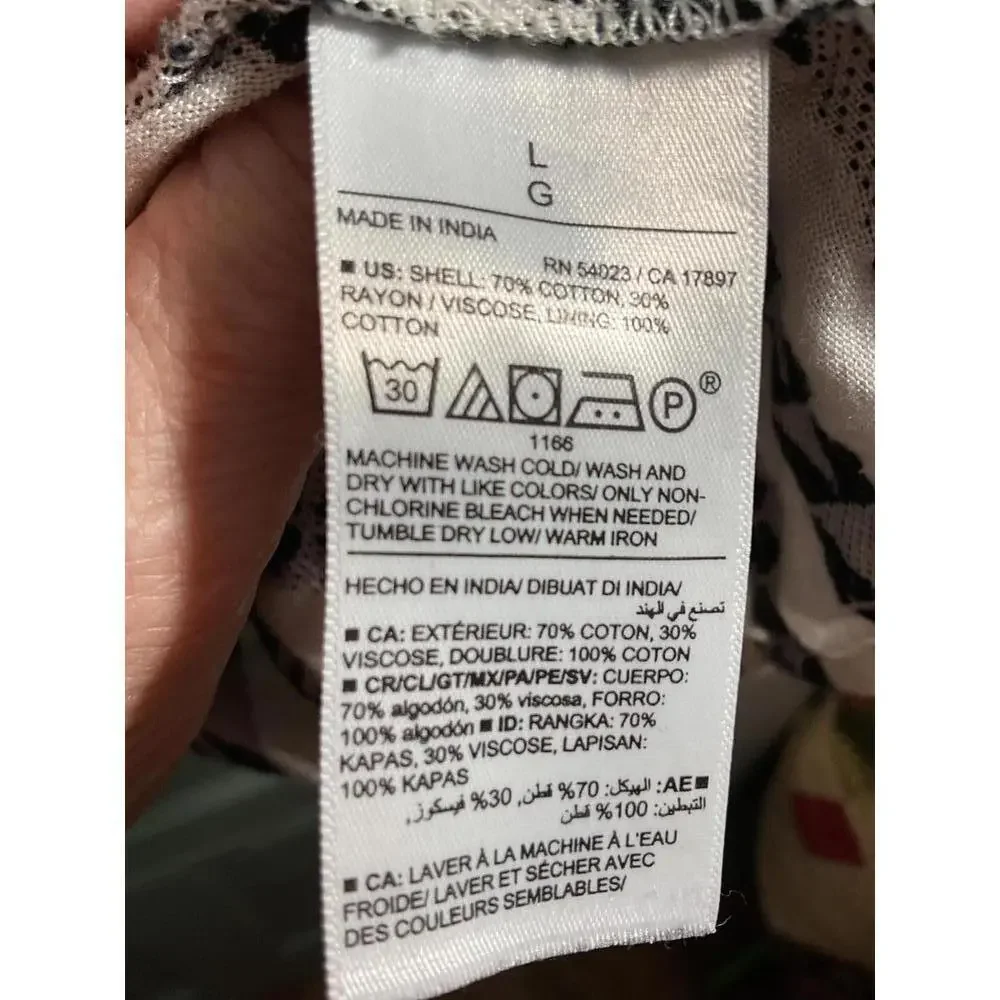 Old Navy Black and White  Boho Geometric Pattern Dress Large - Picture 6 of 7